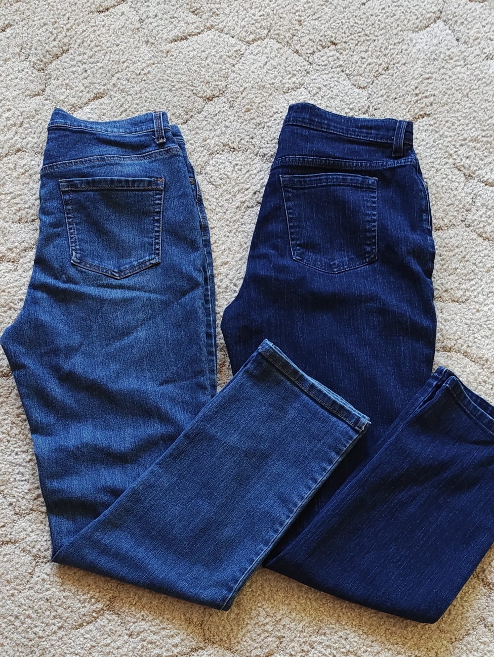 2 Women’s Classic Dark and Medium Blue Jeans - Comfortable Everyday Style